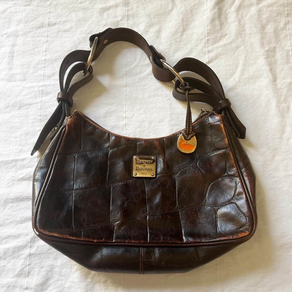 Dooney & Bourke Leather Croc Embossed Shoulder Bag